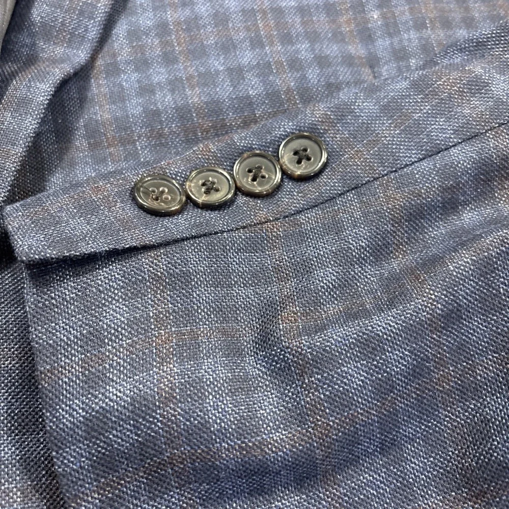 Ralph Lauren Mens Blue Wool 2-Button Single Vent Blazer Jacket 46R